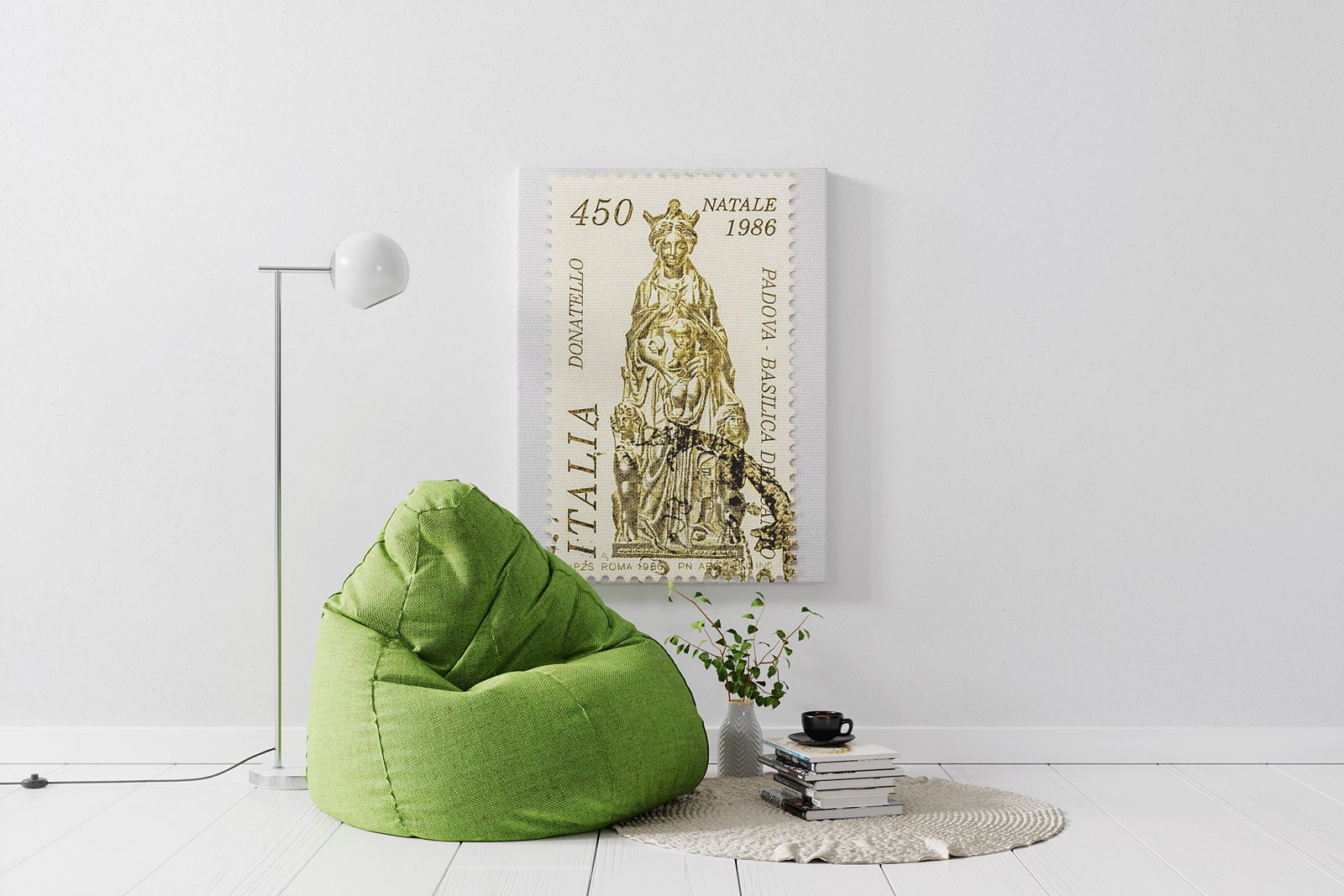 Vintage Italian stamp of Donatello's Madonna and Child