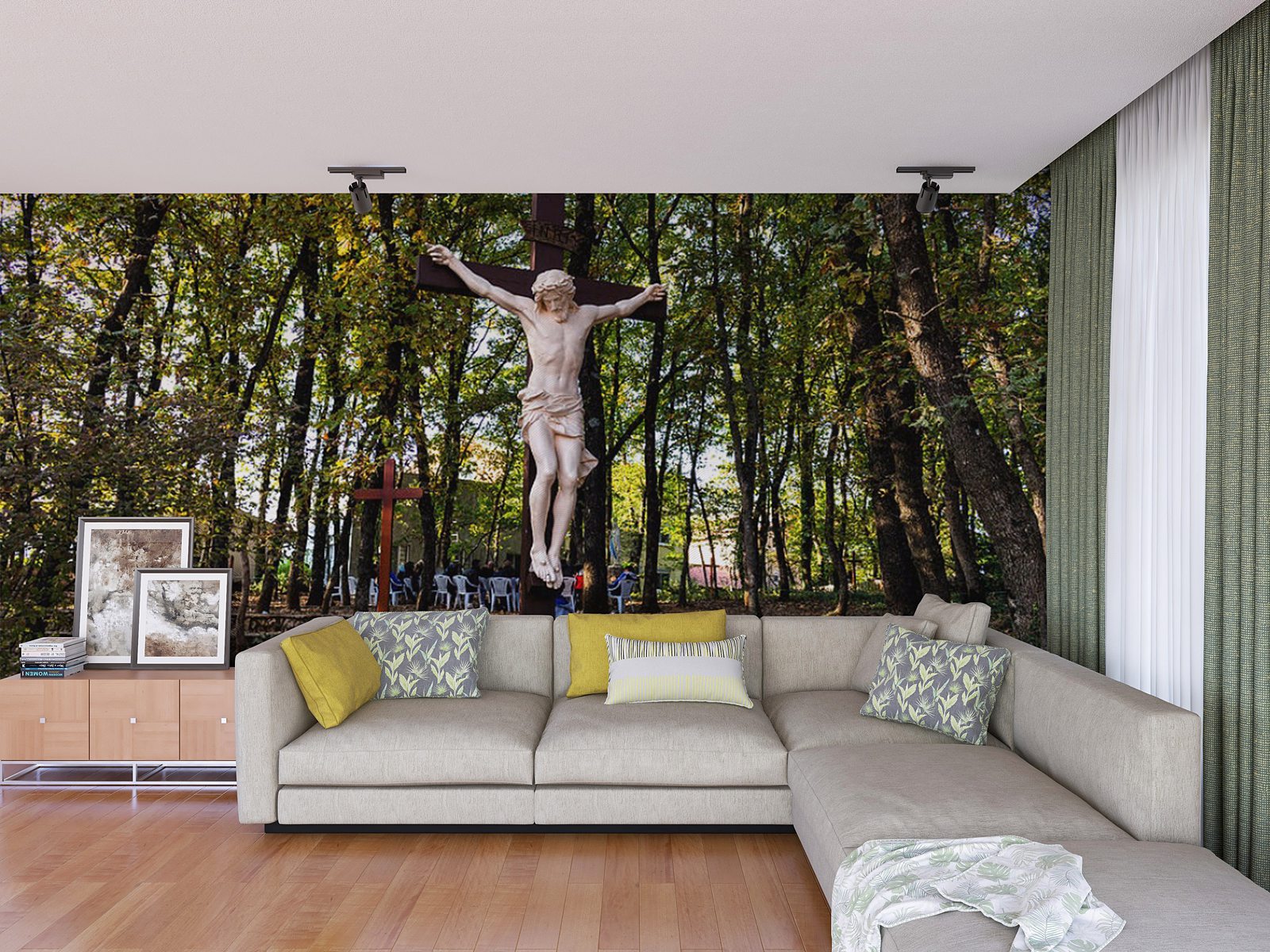 The wooden crucifix on Mount Podbrdo, Apparition Hill, Medjugorje pilgrimage print