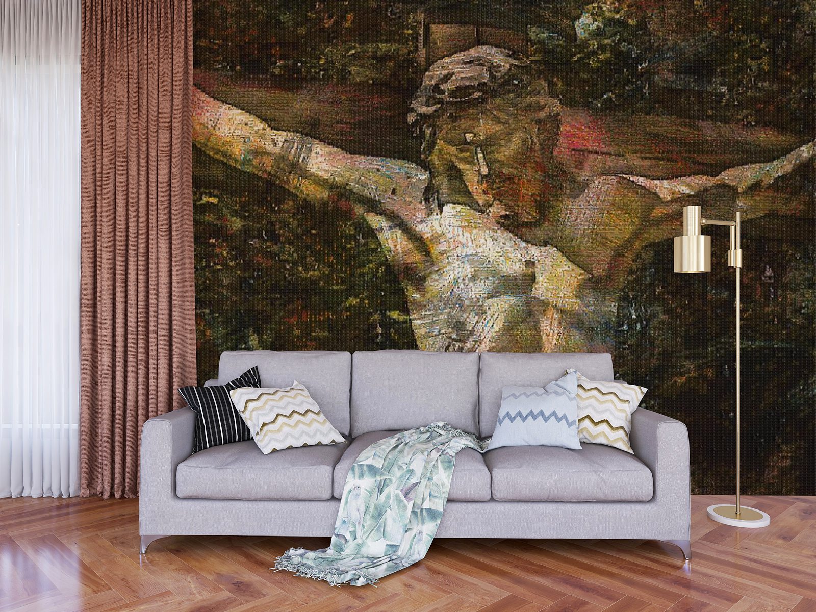 Christ on the cross, a photomosaic from photographs taken at Medjugorje and Mount Krizevac